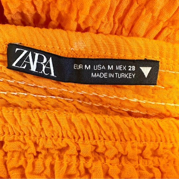 ZARA Girls Vibrant Orange Tiered Summer Beach Dress | Spaghetti Straps | M - Picture 3 of 6